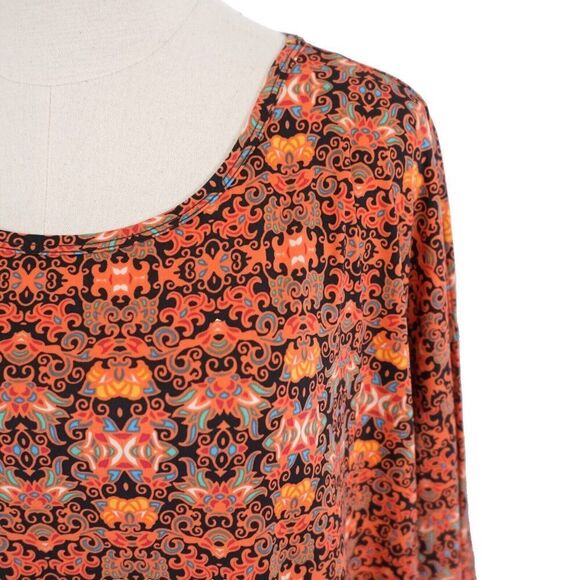 NEW LuLaRoe Irma Loose Orange Tunic Top Long Shirt Tail Top‎ Medium Boat - Picture 2 of 9